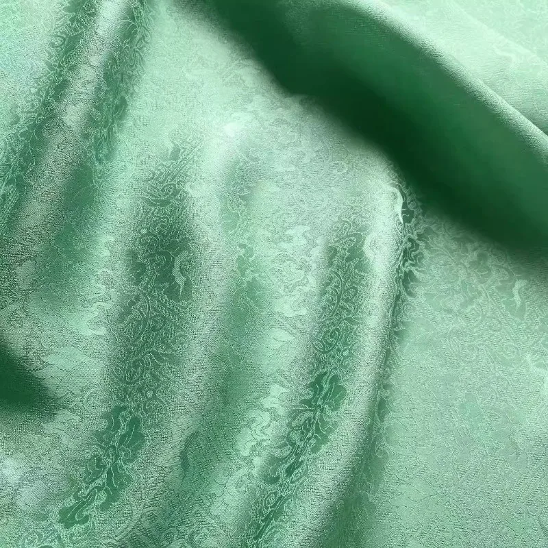 

Светло-розовый, зеленый, пион, саржа, переплетенная шелковая жаккардовая ткань, новый китайский стиль, Hanfu Cheongsam, роскошная одежда, модная ткань
