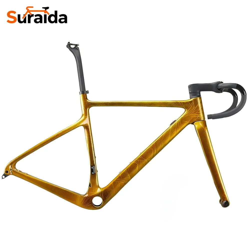 Suraida Ultra Light Carbon Gravel Bike Frameset A5 700*40C Disc Brake Full Hidden Cable Cyclocross Road Racing Frame