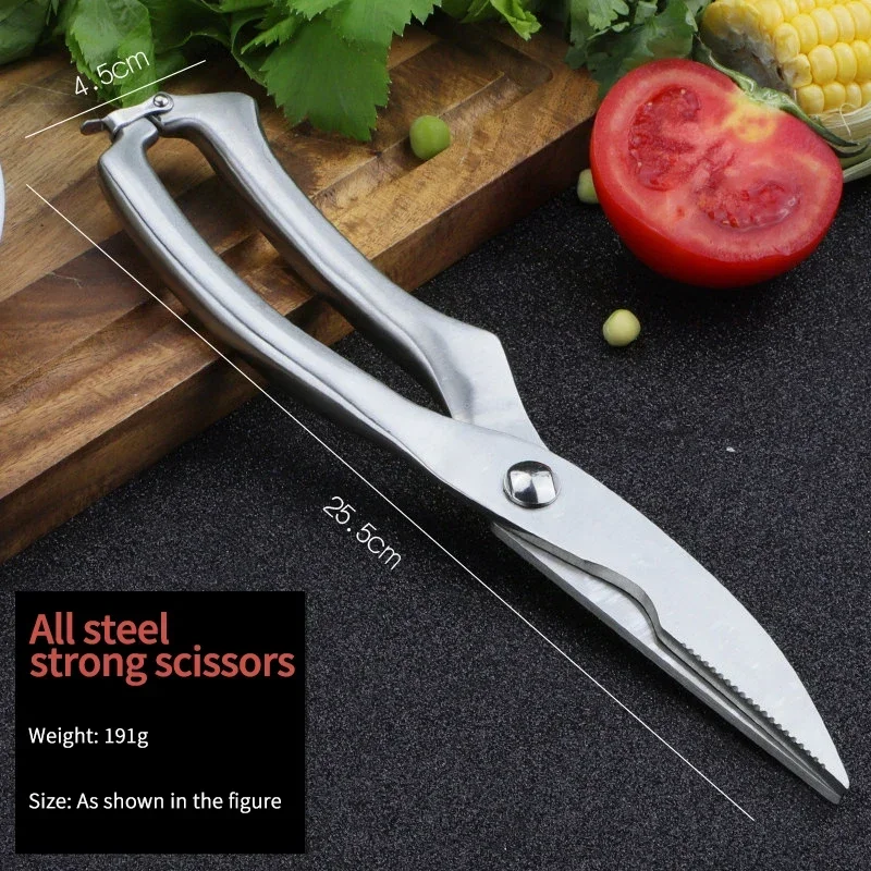 Multifunctional Kitchen Scissors Set with Wood Handle Sharp Stainless Steel Blades for Meat Vegetables Ideal for Daily Meal Prep