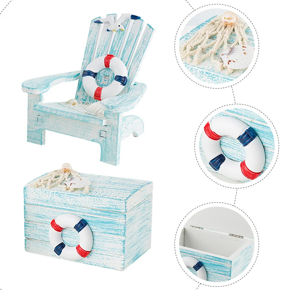 

1 Set Of Rescue Ring Decor Mini Wooden Craft For Micro Landscape Diy Nautical Beach Theme Mediterranean Style Home Bedroom Cafe