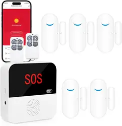 Tuya Smart WiFi Door Alarm System, Wireless Diy Smart Home Security System, With Phone App Alert Door Window Sensors For House