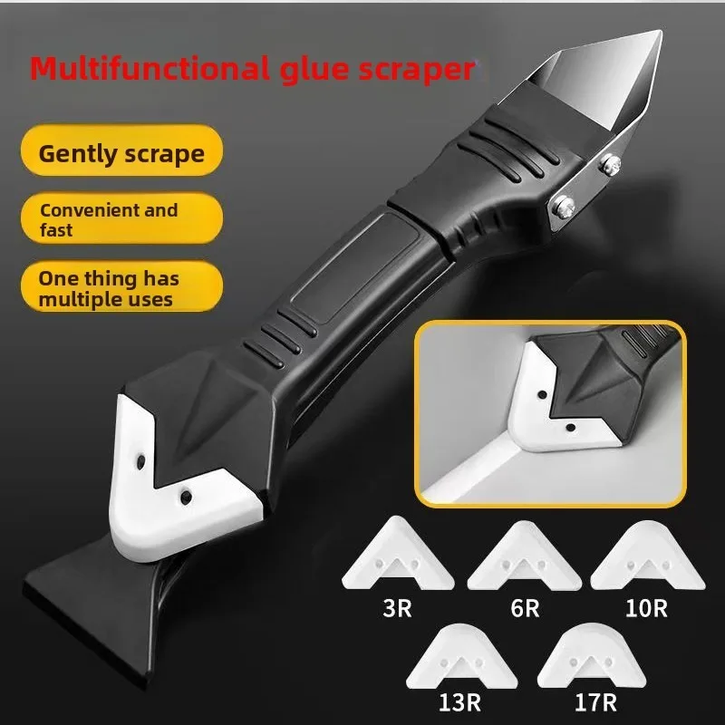 5 In 1 Multifunctional Silicone Sealant Tool Caulk Remover Scraper Grout Finishing Renovation Accessory Single Piec