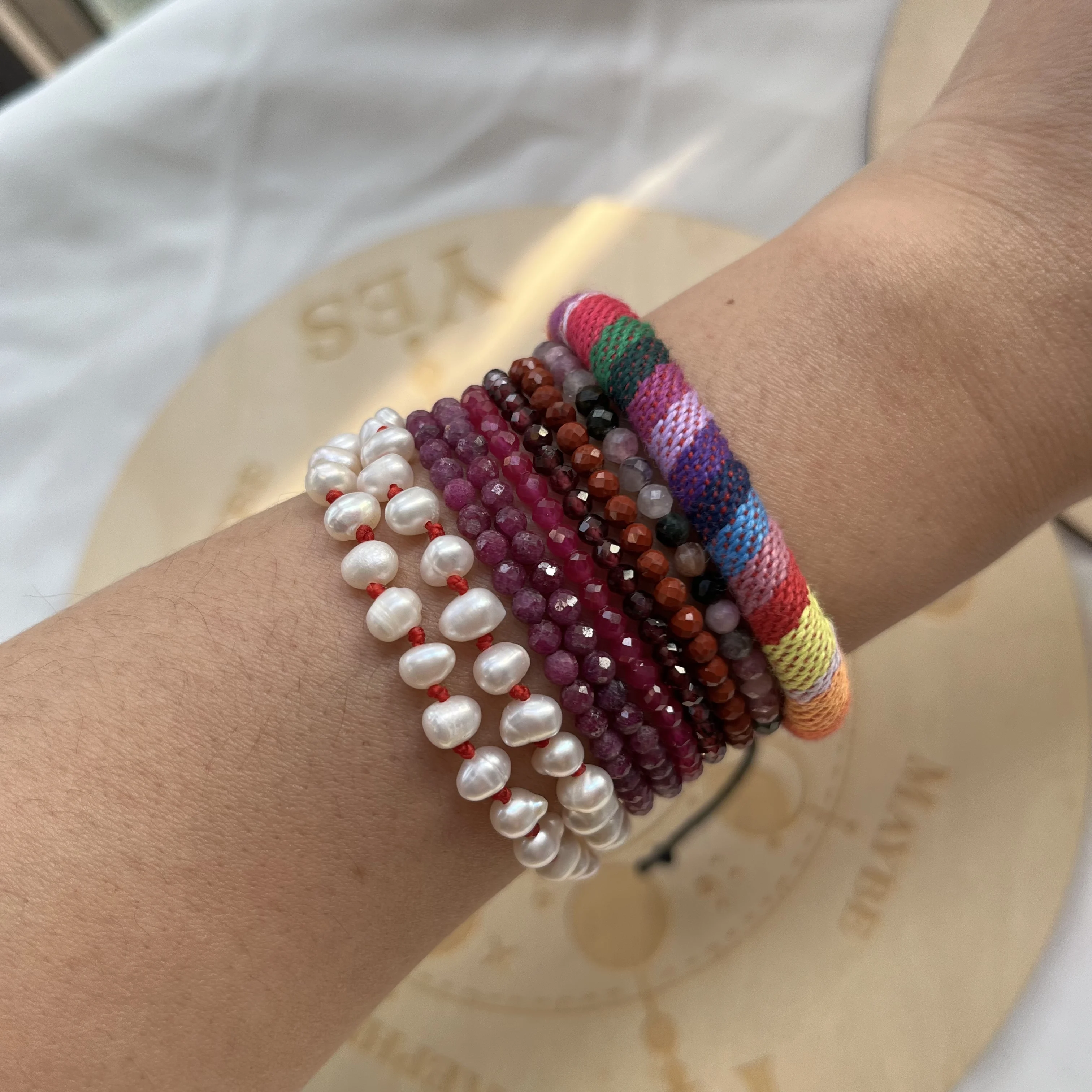Natural Ruby Bracelet for Aries Faceted Red Beads Dainty Adjustable July Birthstone Jewelry for Women Gift Free Shipping