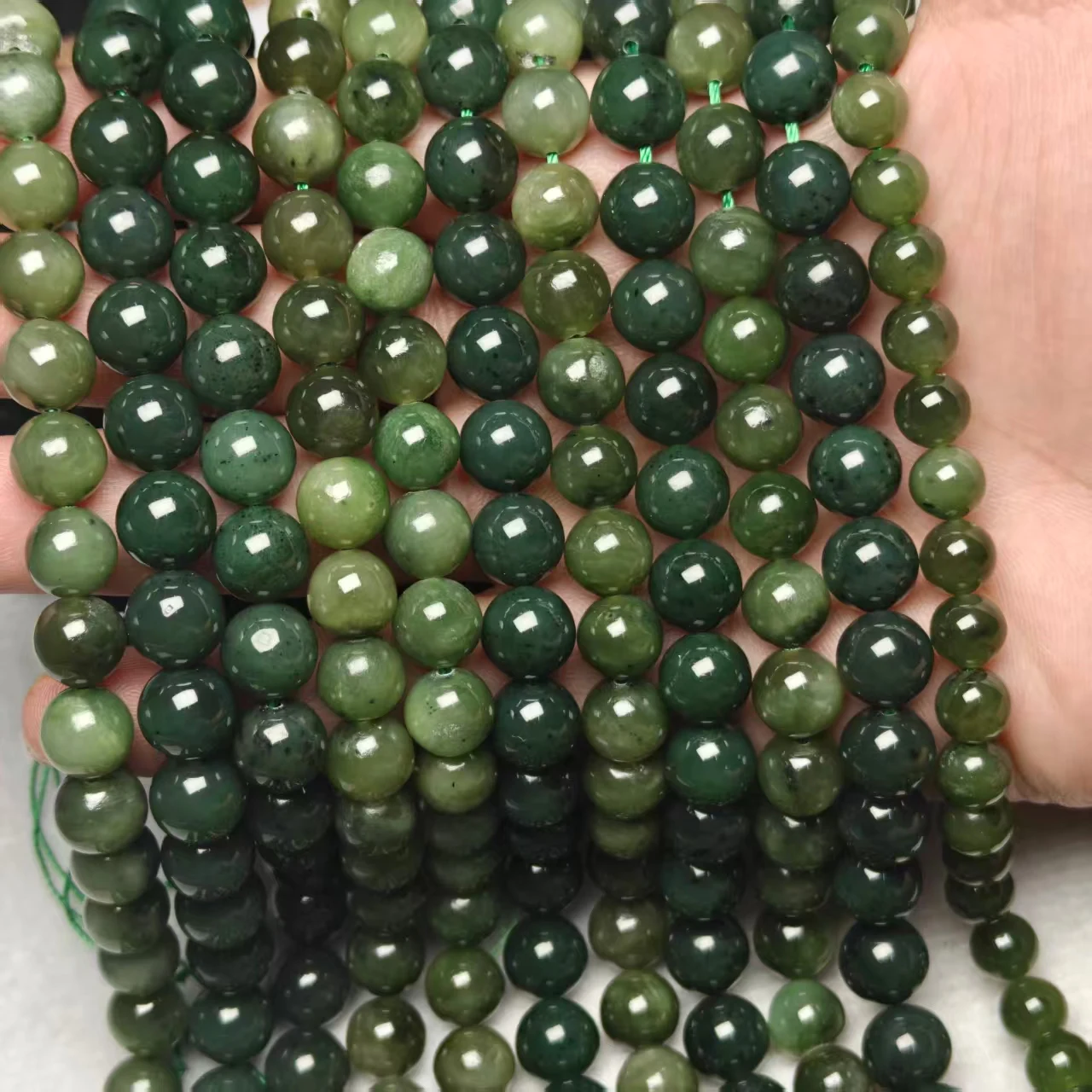 Großhandel Natürliche Hotan Jade Nephrit Jade 6mm 8mm 10mm Glatte Runde Perlen für Schmuckherstellung Design DIY Armband Geschenk – Detail 5