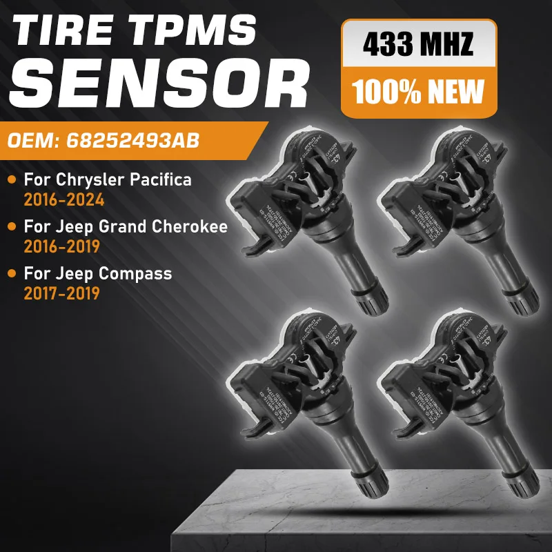 

1/4PCS TPMS For Jeep Grand Cherokee KL 2016-2019 Tire Pressure Monitor Sensor Chrysler Pacifica 2016-2024 Jeep Compass 2017-2019