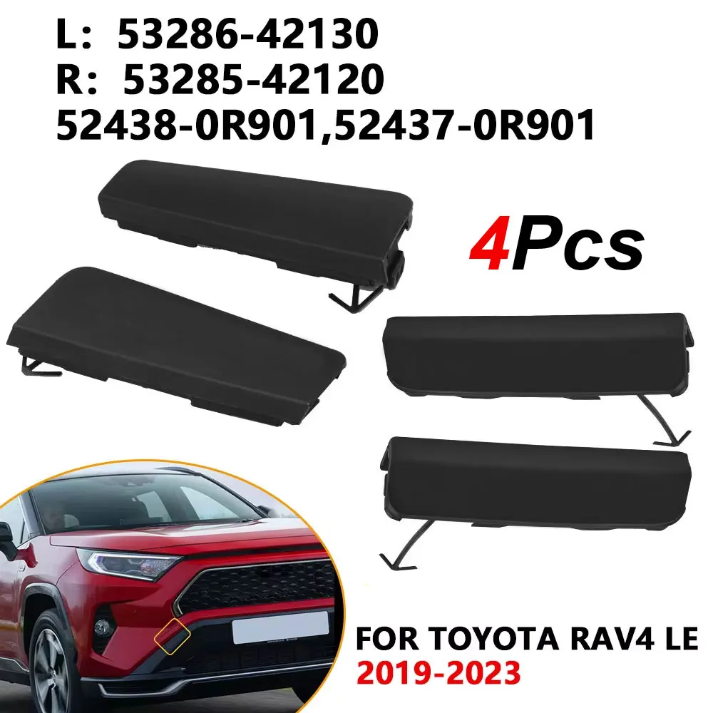 4 قطعة المصد الأمامي للسيارة سحب هوك غطاء عين غطاء مقطورة نقل غطاء لتويوتا RAV4 RAV 4 XA50 2019 2020 2021 2022 2023