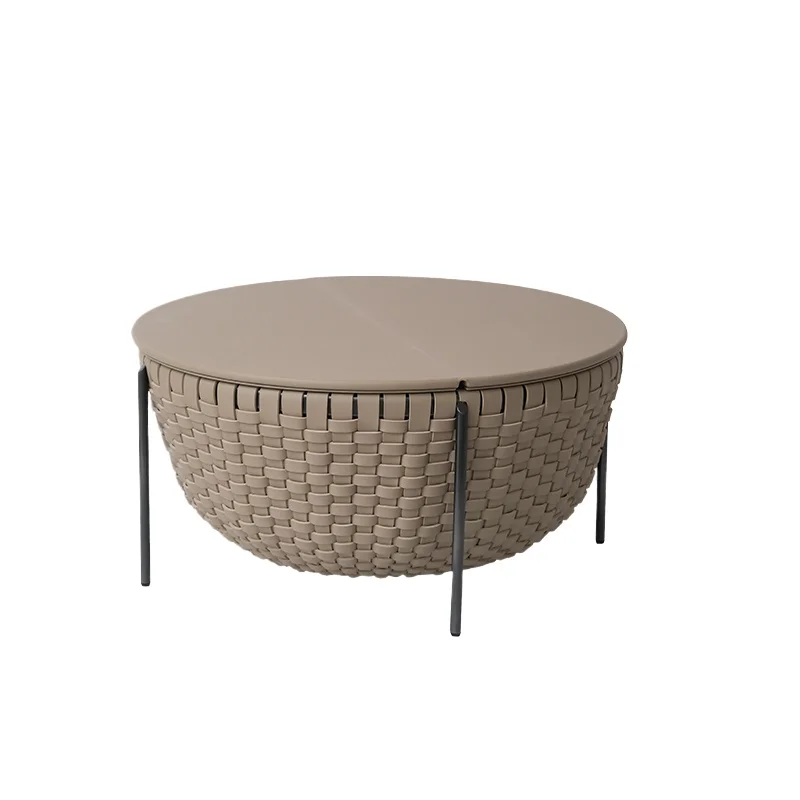 

The first layer of saddle leather, large-capacity storage coffee table combination side table