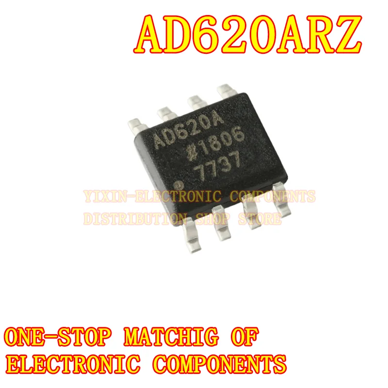 

2PCS The AD620ARZ-REEL7 AD620ARZ AD620A Soic-8 is a low-drift, low-power Instrumentation amplifier chip