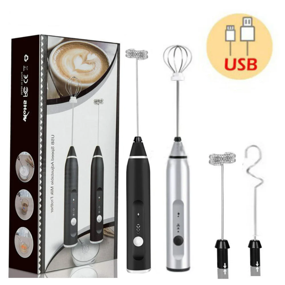 Electric Milk Frothers Handheld Wireless Blender USB Mini Coffee Maker Whisk Mixer Cappuccino Cream Egg Beater Food Blender