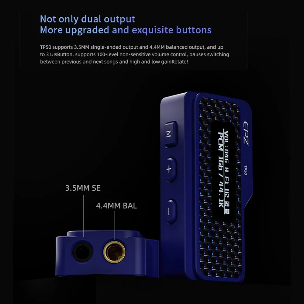 EPZ TP50 Audio portatile ad alte prestazioni DAC 43198*2 Amp RT6863 * 2 guadagno alto-basso 32Bit/768Khz DSD256 uscita 3.5MM/4.4MM:
