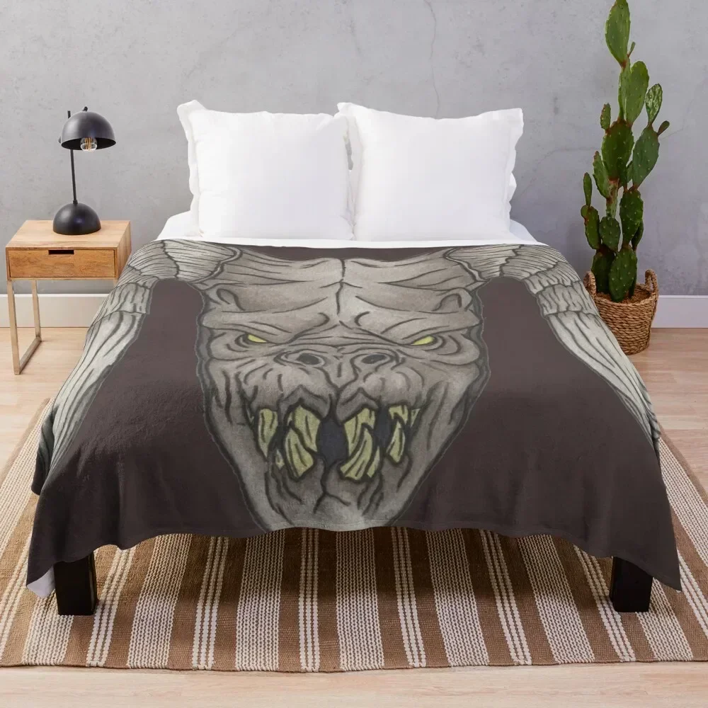 Deathclaw Head. Throw Blanket Travel Size Cozy Blanket for Plane Train