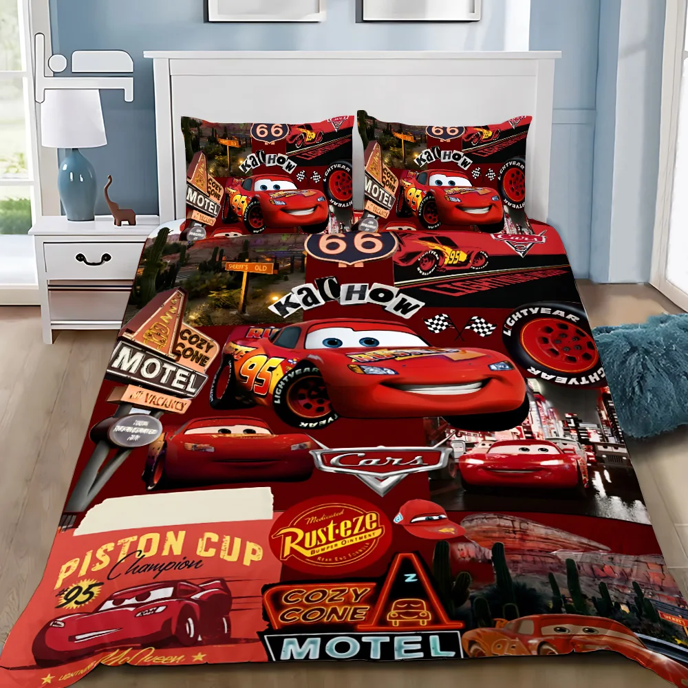 Lightning Mcqueen Duvet Cover Pillowcase Bedding Set Adult Boy Girl Bedroom Decoration Children Gift Single Double Large Size