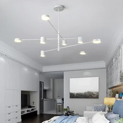 LED Chandelier White Color Living Dining Room Bedroom Lustres Fixtures Lighting Luminaire Modern Restaurant Nordic Pendant Light