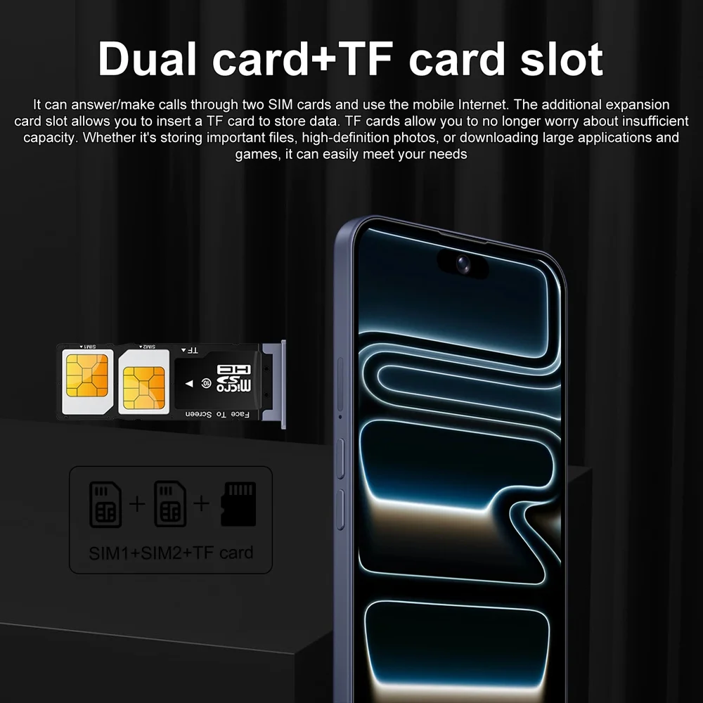 K-Touch Hot Mobile Phones A17 Pro Max Cell Phone Android 5G 7.3HD 22G+2TB Smartphone 16+48MP Dual Sim 7800mAh Unlocked Global Version