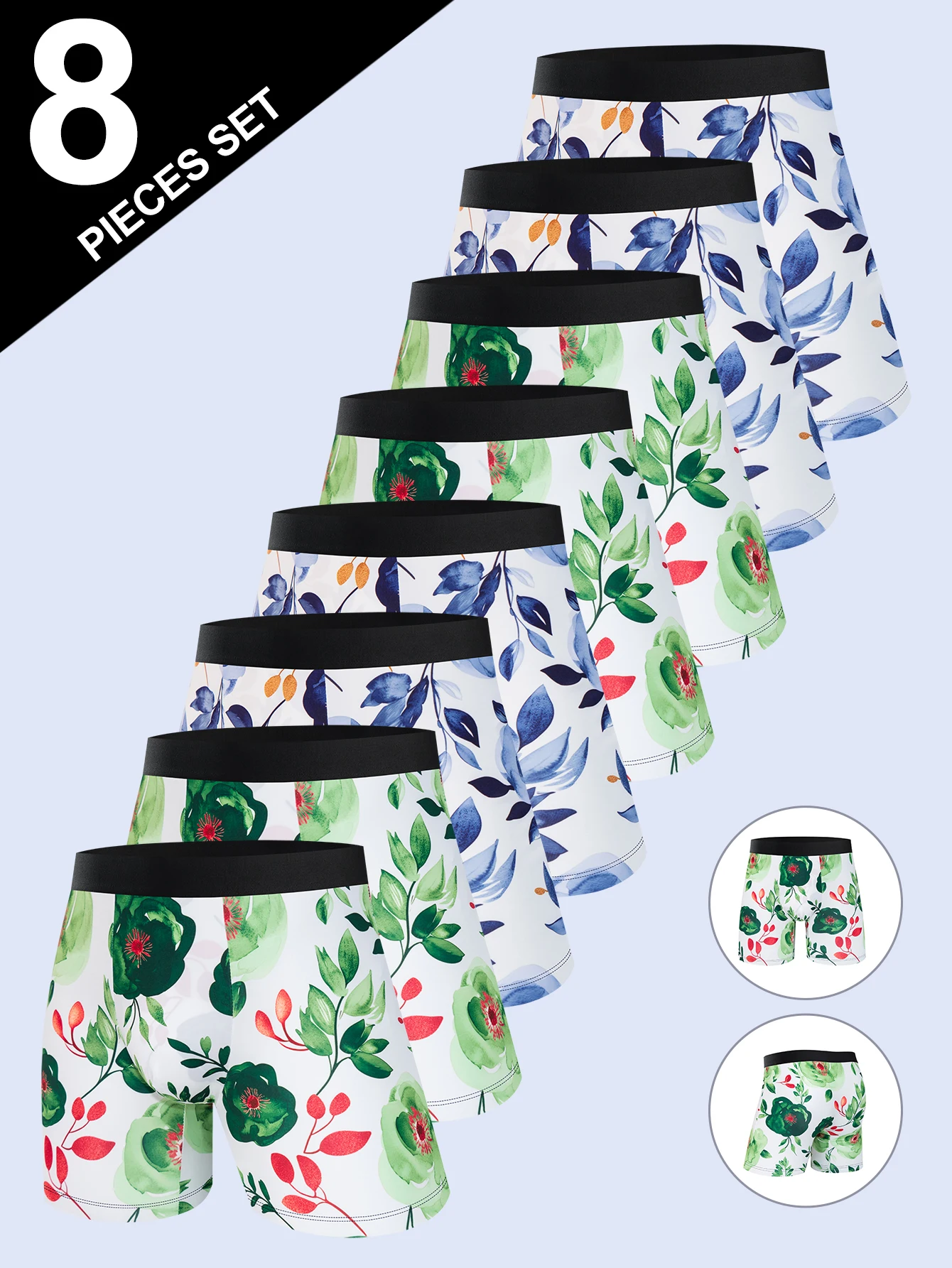 ชุดชั้นในชายใหม่ 4 คู่ แฟชั่นทันสมัย ลายดอกไม้ส่วนตัว กางเกงบ็อกเซอร์ชาย ใส่สบาย ระบายอากาศได้ดี กางเกงนุ่ม