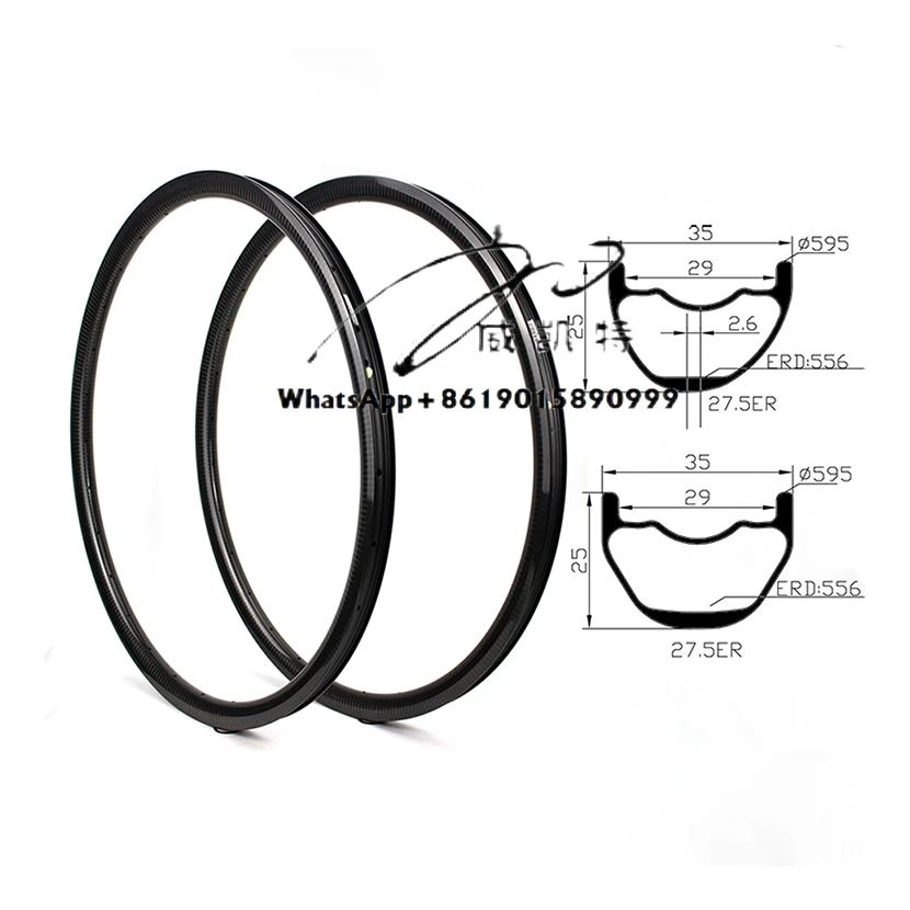 

MTB 35mm Wide 25mm Asymmetric Hookless Cheap Mountain Bike Wheels Bicycle Rims