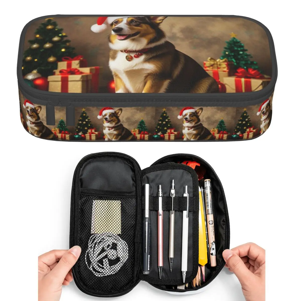 

Кардиган, вельш-корги, собака, рождественские пеналы для студентов, коробка для ручек, сумка для карандашей, большая вместительная сумка для карандашей, держатель для ручек