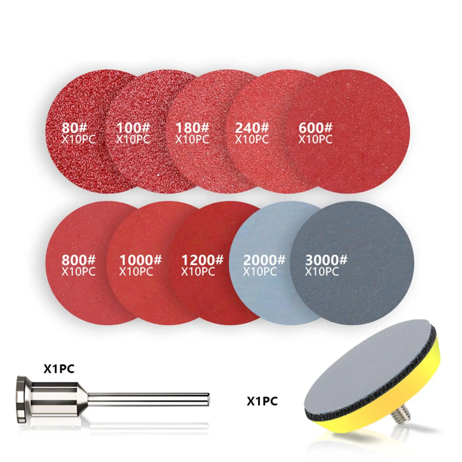 102 Pieces Sanding Discs , 2inch Set 80-3000 Grit for Drill Rotary Tools Woodworking