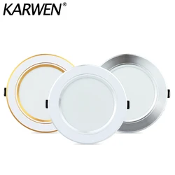 Led typu Downlight 5W 9W 12W 15W 18W sufitu światła 220V lampa wpuszczana okrągły Panel oświetleniowy Led wewnętrzne oświetlenie LED światło punktowe