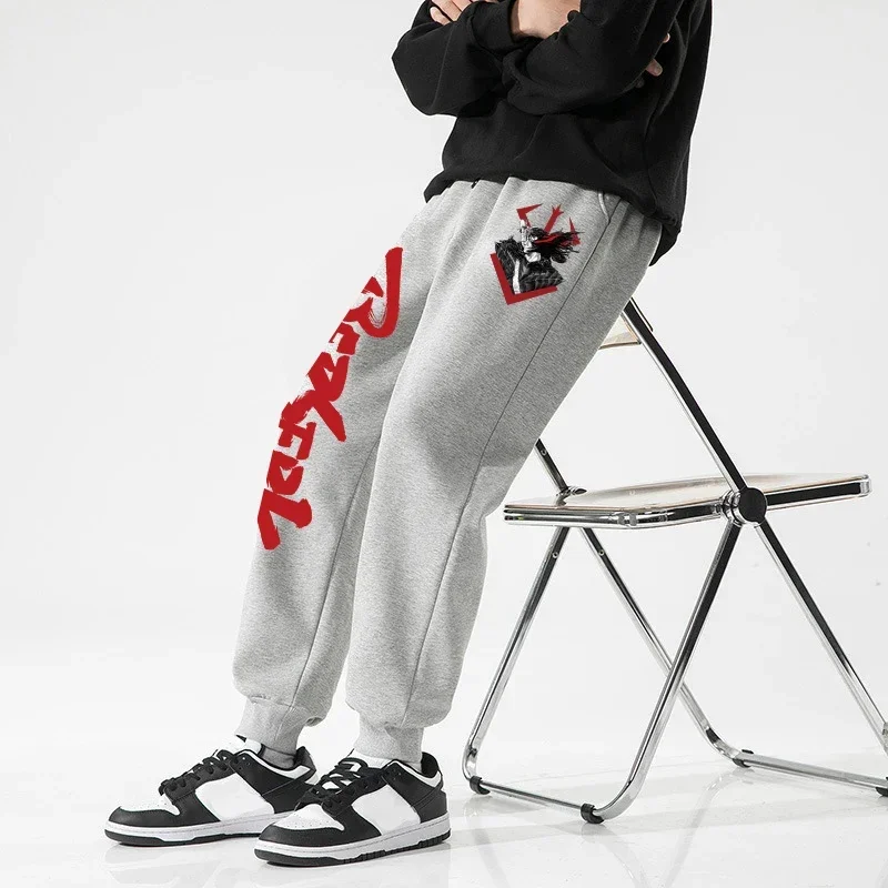 Anime Berserk Print Sweatpants for Men Athletic Joggers Trousers Spring Fall Casual Fleece Pants with Pockets Cosplay Costume