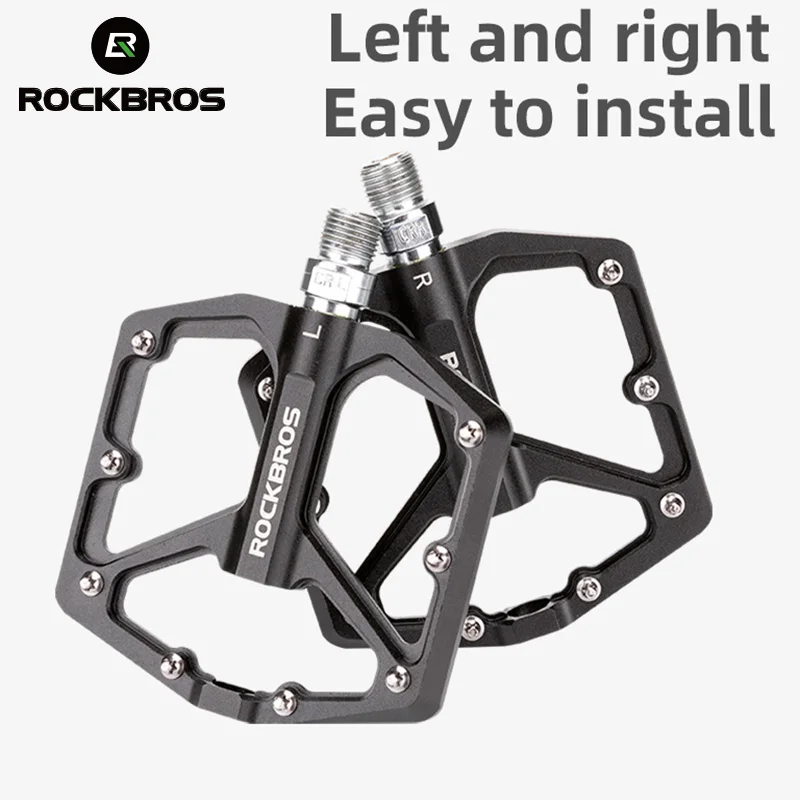 ROCKBROS Bike Pedals Aluminum Alloy Anti-slip One-Piece Ultralight Sealed Bearing Cycling Pedals Waterproof Bicycle Accessories