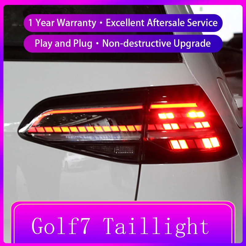 2 PCS Auto Lights For Volkswagen VW Golf 7 2013-2017 Golf7 7.5R Tail Lamp DRL Taillight LED Dynamic Signal Tools Car Accessories