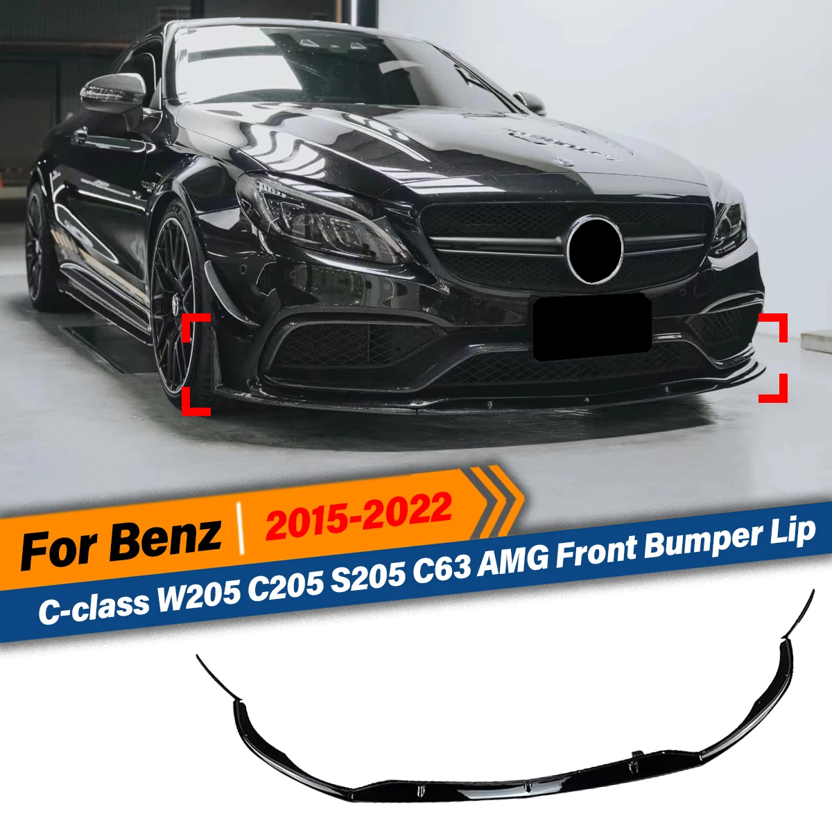 

Для Mercedes-Benz C-класса W205 C205 S205 C63 2015 2016 2017 2018 2019 2020 2021 2022 передний бампер сплиттер спойлер для губ диффузор
