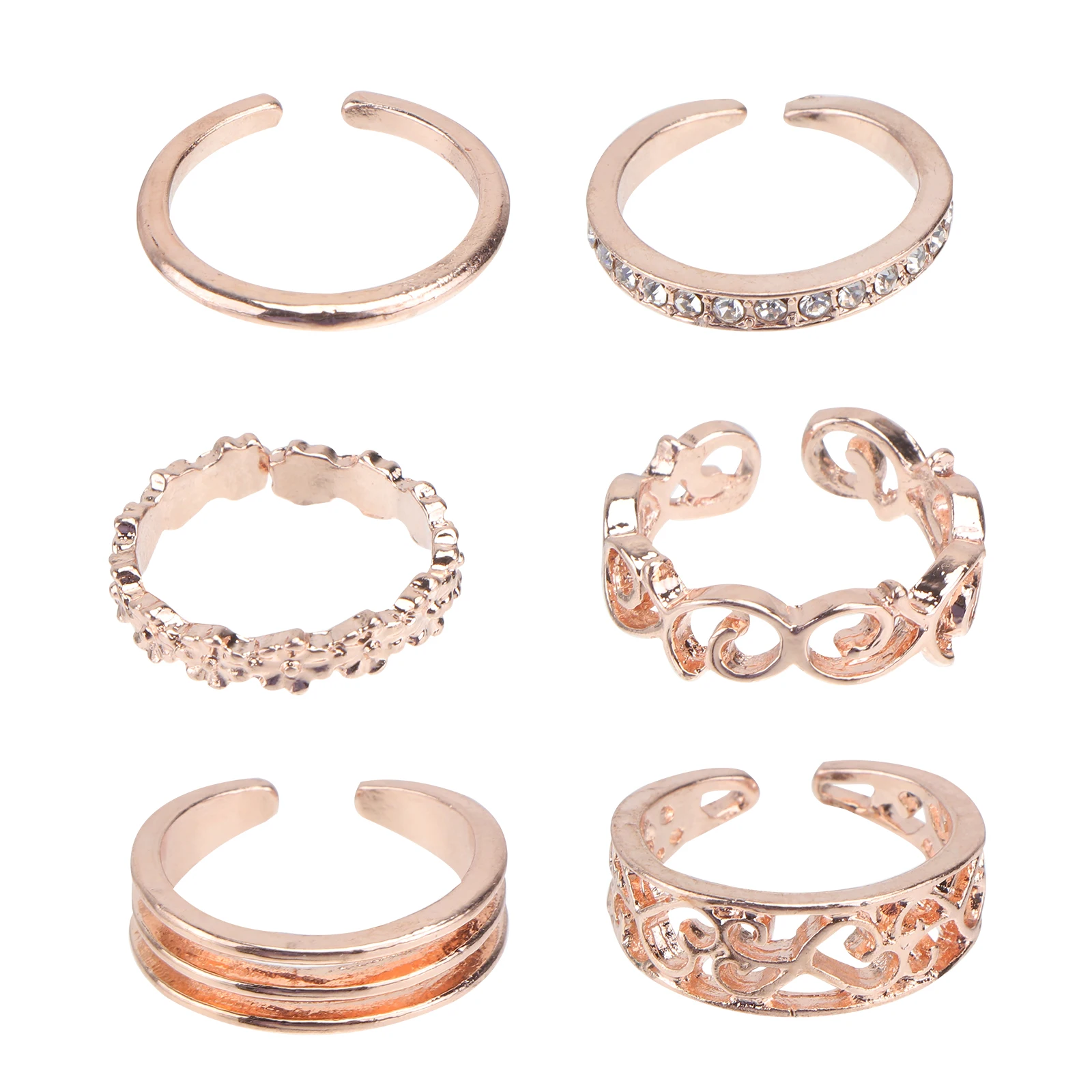 

Delicate Heart Rings Alloy Exquisite Jewelry Teen Girls Stylish Toe Ring Decor Creative Female Birthday Gift Matching Clothing