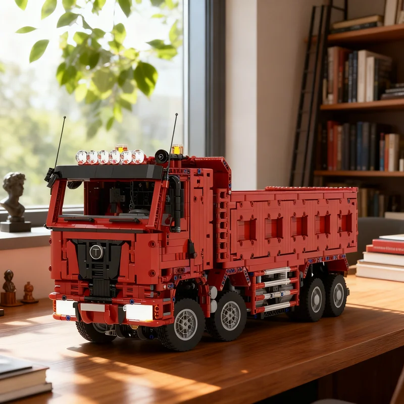 

5059pcs MOC Pneumatic Dump Truck BuWizz Technical Model Building Blocks Creative DIY Gift Display Decor Assemble Premium Adult
