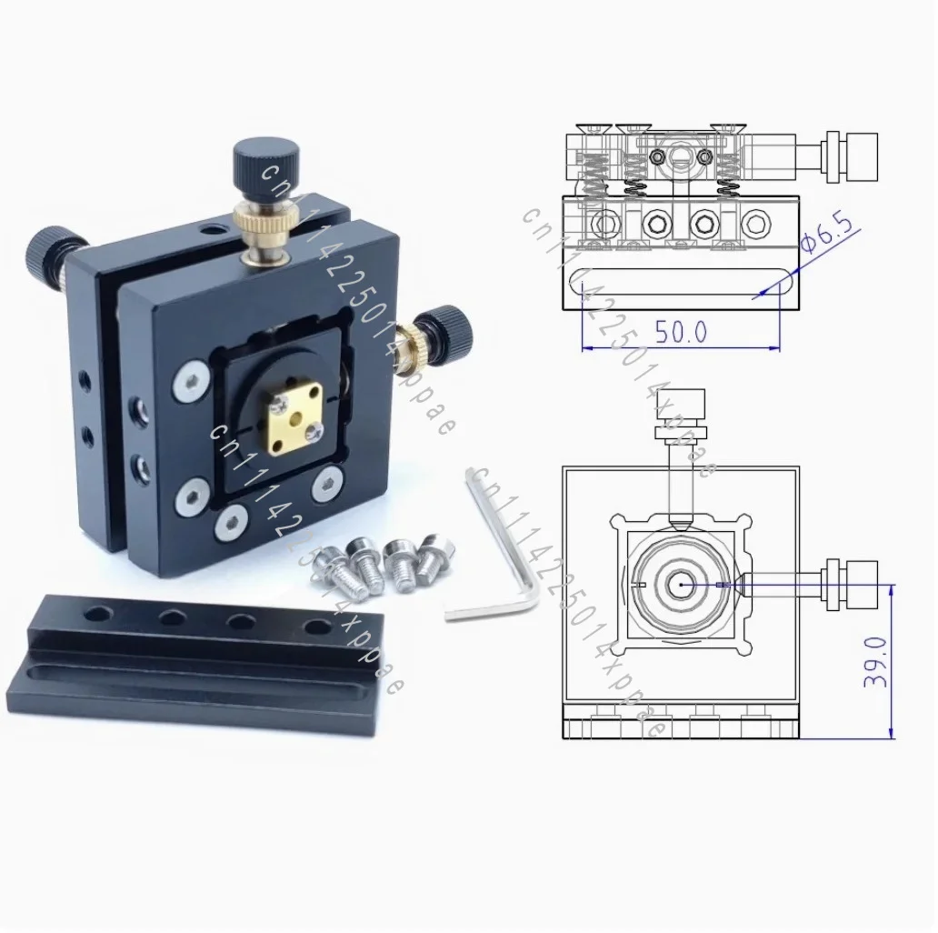 Adjustable Frame Fiber Optic Pitch Table  SMA905 and FC-PC Switchable Precision Fiber Optic Coupler Four-Dimensional