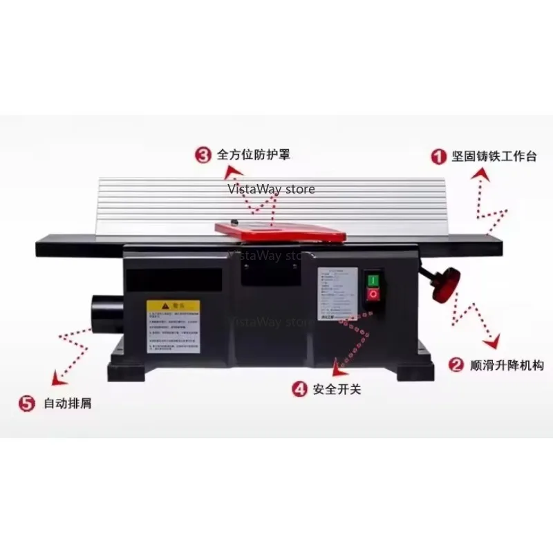 Высокое качество, низкая цена, коммерческий строгальный станок для полировки древесины, многоугольный 6-дюймовый настольный строгальный станок