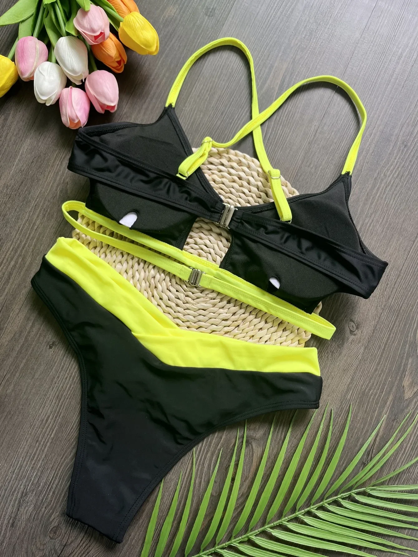 RUOTONSEPT Sexy Solid Splicing Bikini Set Women's Swimsuit Two-piece Triangle Thong Swimwear Bathing Suit Brazilian Biquinis