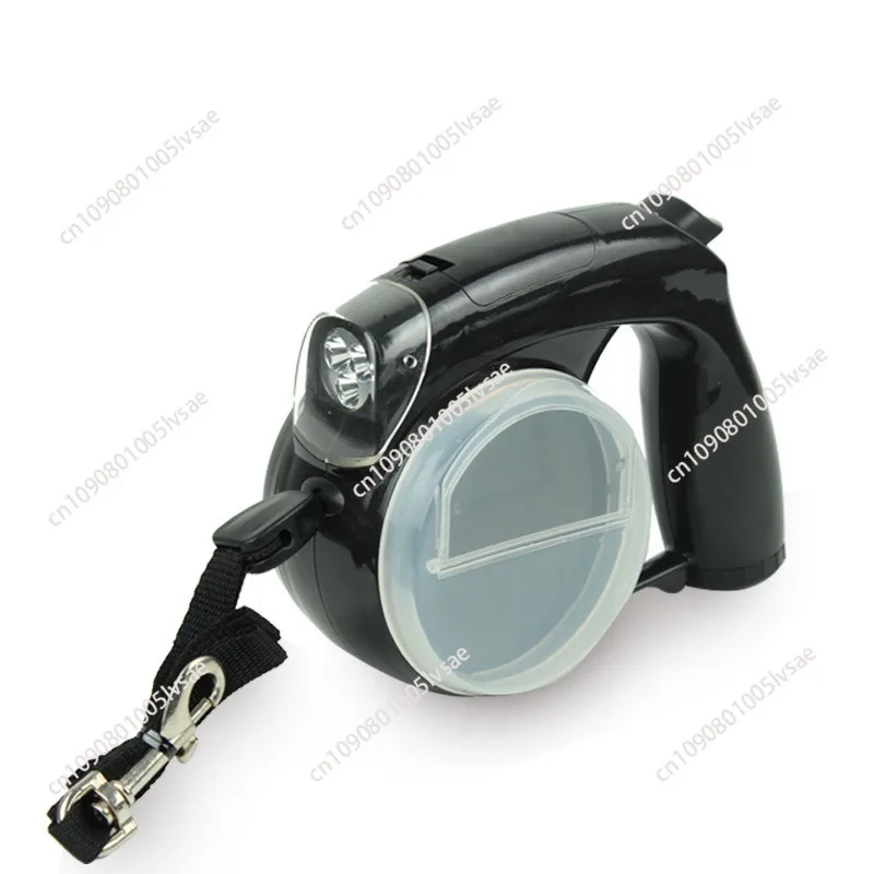 Multifunction pet leash with dog poop bag and bowl 4m automatic retractable LED flashlight dog leash