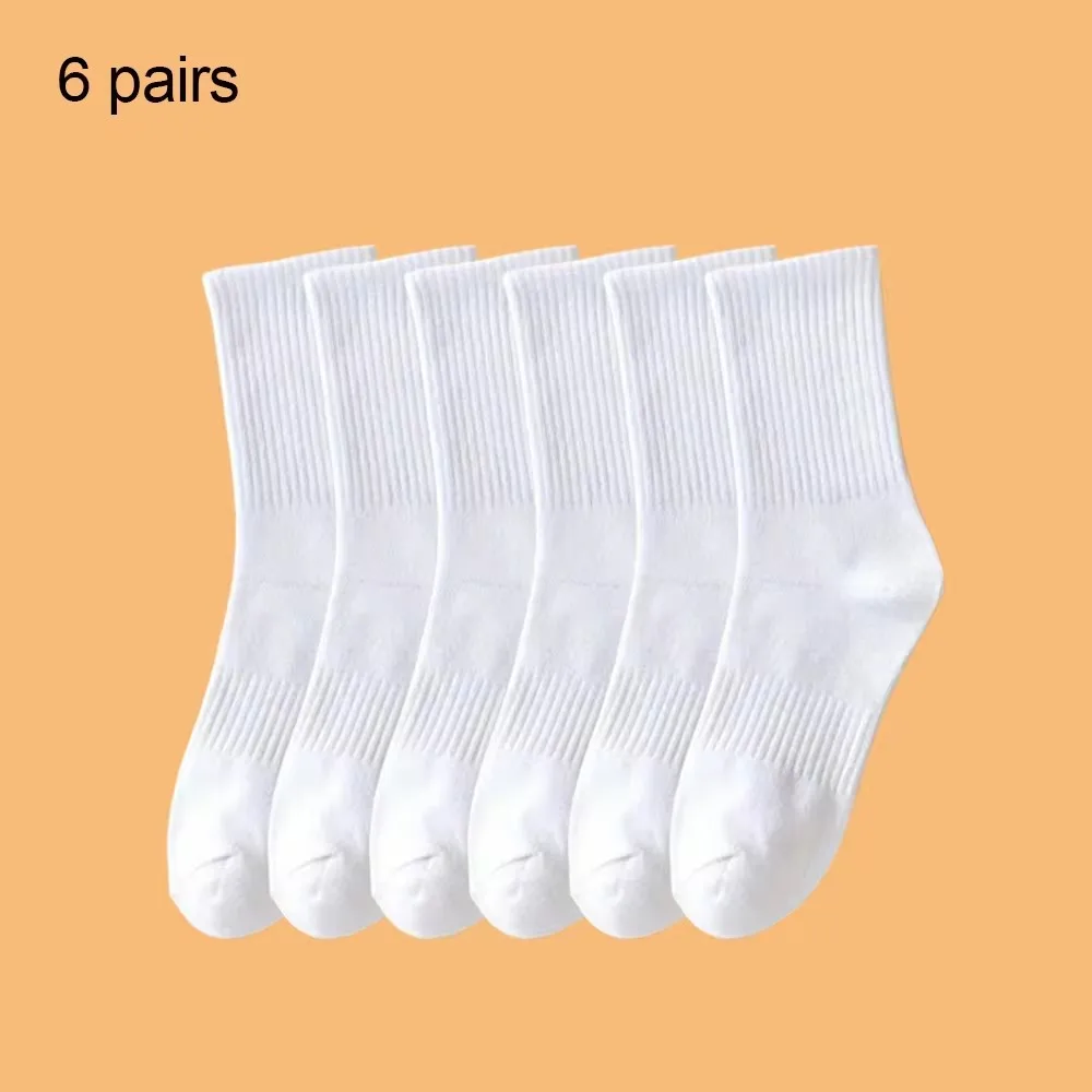 4 Pairs Solid Colour Socks Black White Multiple Style Soft Breathable Sports Ankle Men's Women's Summer Autumn Business Socks