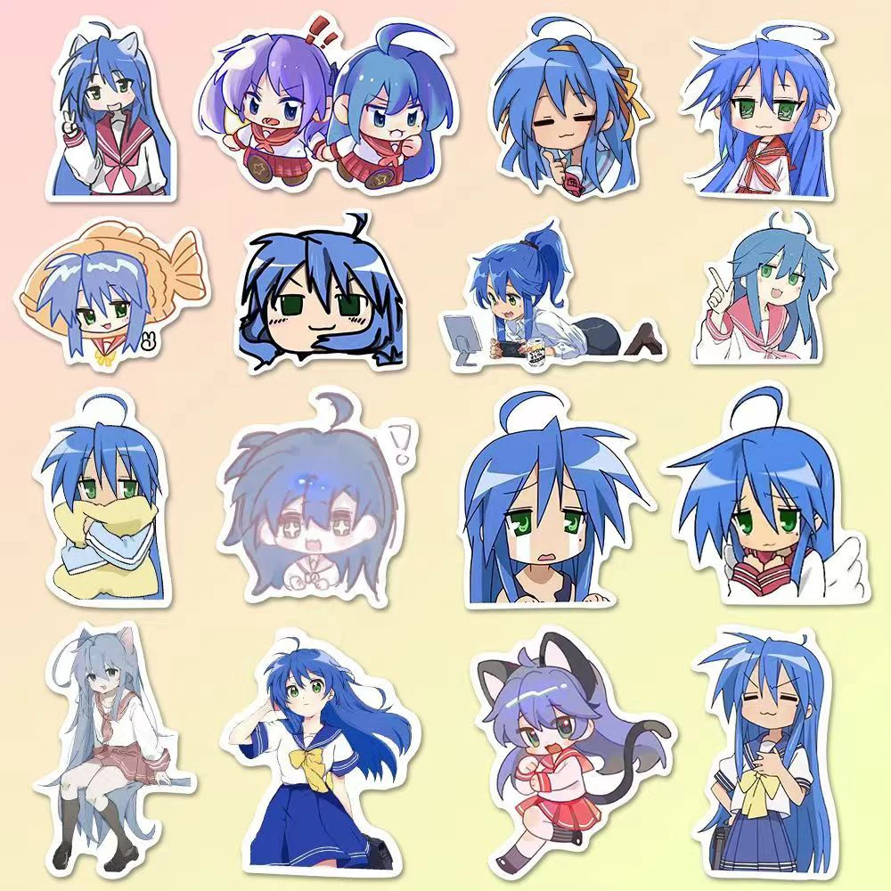 10/30/50pcs Izumi Konata Lucky Star Stickers Kawaii Girls Cartoon Sticker Laptop Notebook Suitcase Bike Decorative Decal Gift