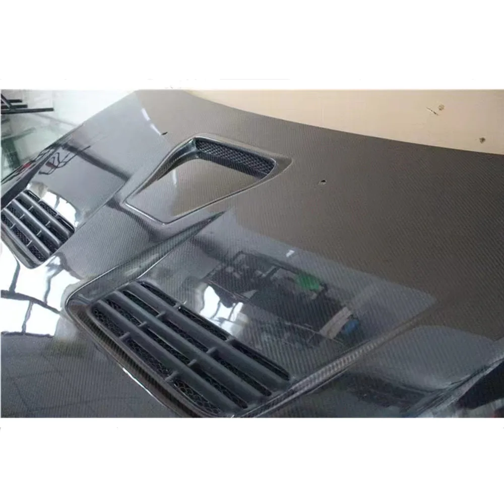 Kap Mesin Serat Karbon Asli untuk Lancer 2009-2015 hingga EVO 10 Penutup Kap Depan Mobil Suku Cadang Bodi