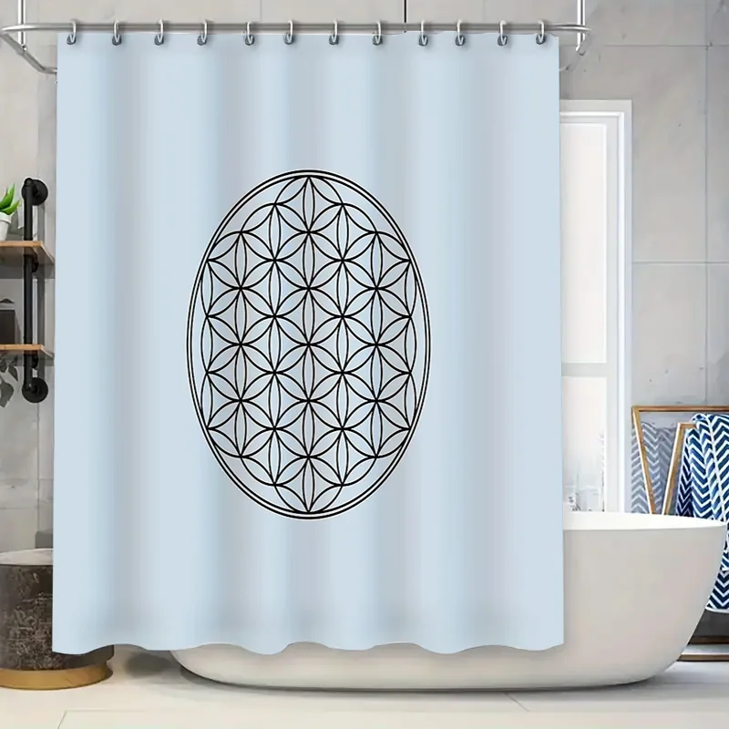 

Flower of Life Shower Curtain Botanical Pattern Spiritual Art Home Decor Zen Meditation Bathroom Decor Hippie Shower Curtain Mod