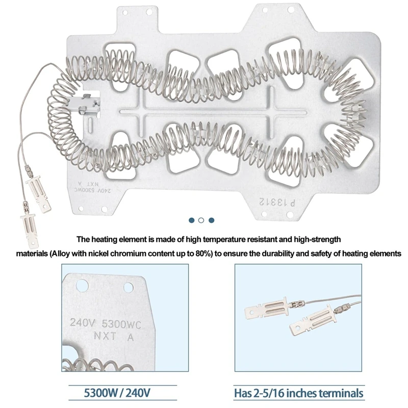 ชุดองค์ประกอบความร้อนสำหรับเครื่องอบผ้า ใช้แทนรุ่น DVE45N5300W/A3 DVE45N5300V/A3 DVE45T3400V/A3 DVE50M7450P/A3 DVE45N5300F-A69M