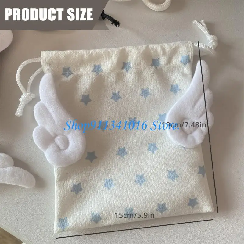 4 × 7 ب رباطية التخزين قرطاسية حقيبة النجمة والحالة التجميلية الجناح للمراهقين النساء