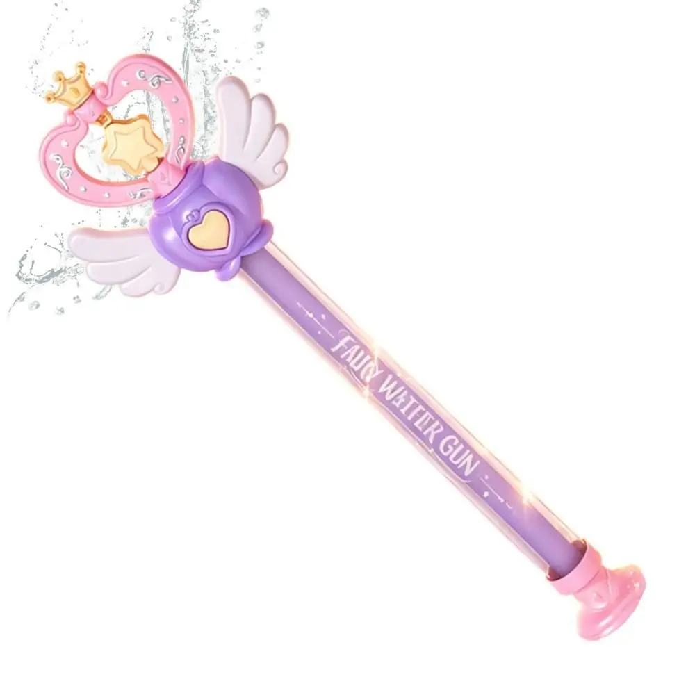 Sparkling Princess Wand Water Heart Decoration Push Spray Spray Water Refillable Water Tank Winged Wand Shape Water Spray Props