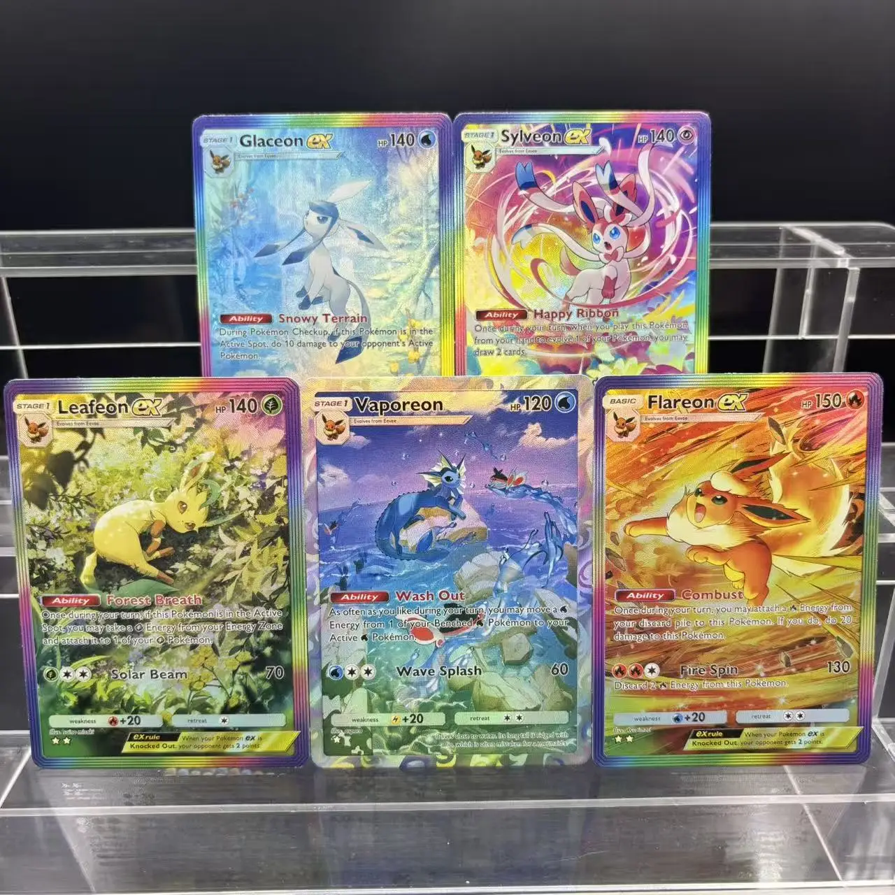 

5 шт./компл., самодельная PTCG, английский карманный Sylveon Leafeon Flareon Glaceon, нарисованная вручную флэш-карта, сделай сам, аниме, коллекционная карта, подарочная игрушка