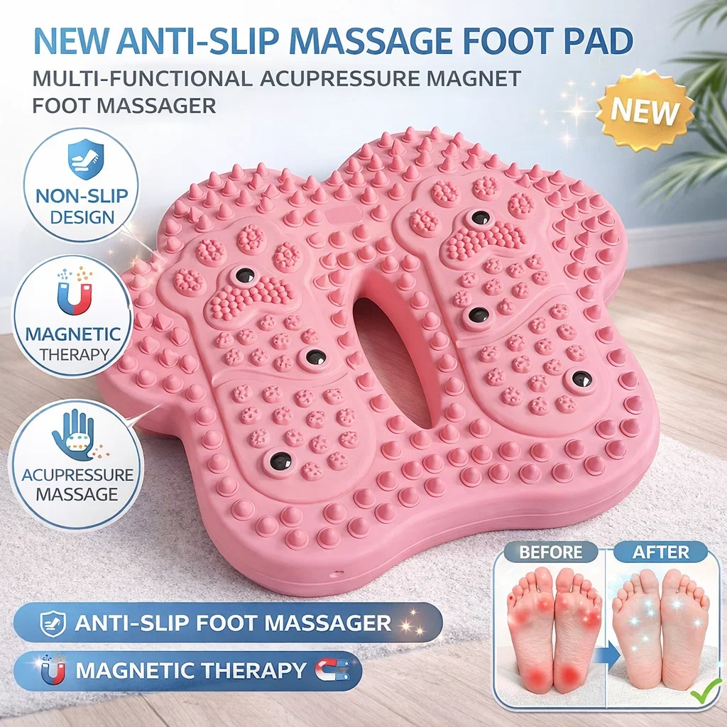

Новый противоскользящий массажный коврик для ног, магнитный акупунктурный коврик с камнями, домашний надувной массажер для стоп с акупунктурными точками для ежедневного использования