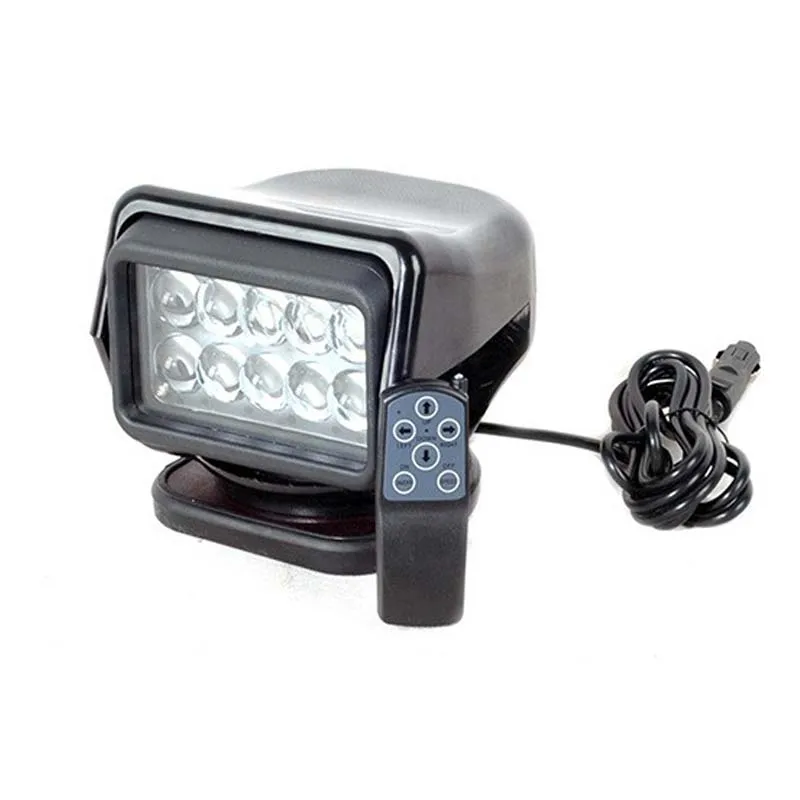 50W 12V 360° Rotate Remote Control Marine LED Search Light Boat Spotlight LED Work Light For Boat Yacht Truck Offroad