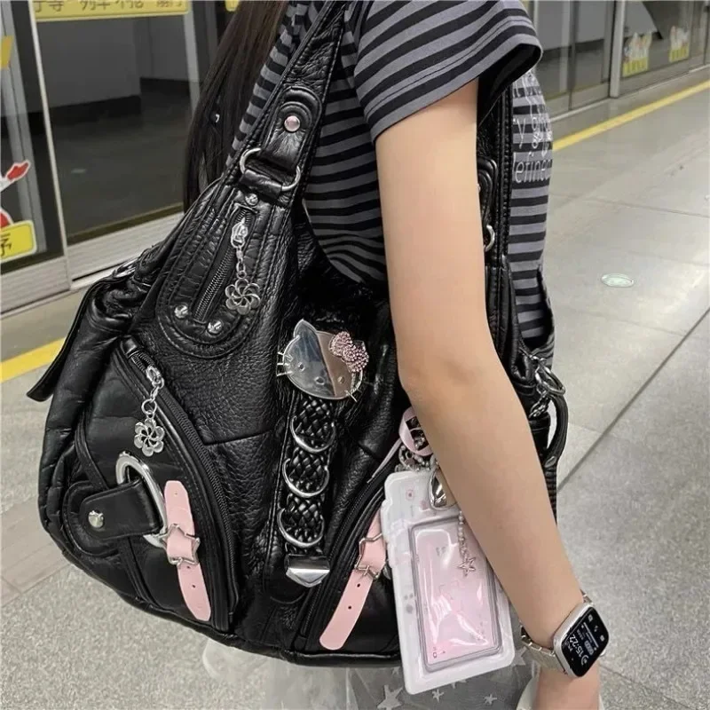Sanrio Hello Kitty mignon Kawaii sac à bandoulière grande capacité sac à main Niche doux amer fourre-tout américain Y2K cadeau de vacances