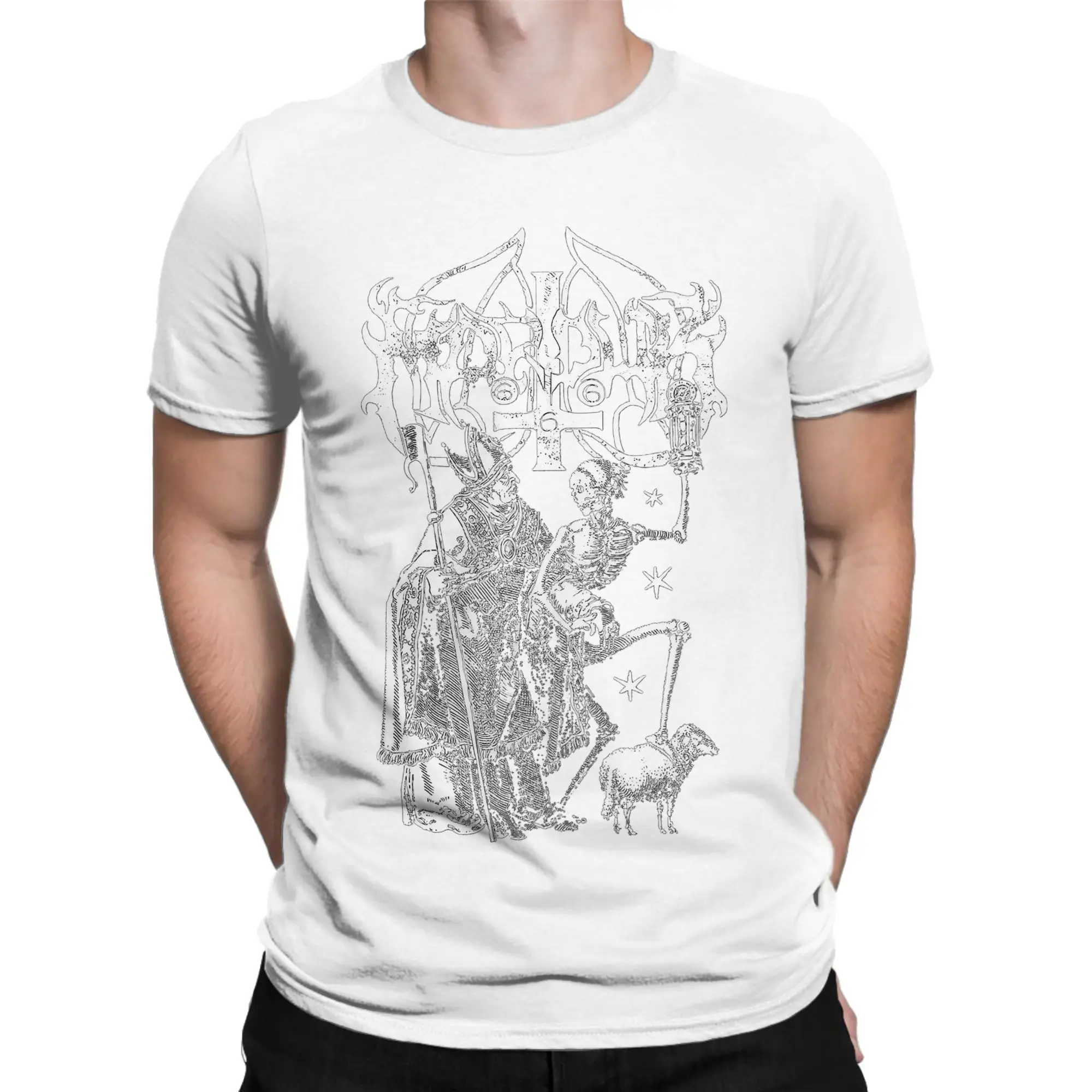 マーダック　3個 Marduk T-Shirts for Men Novelty Pure Cotton Tees Crew Neck Short