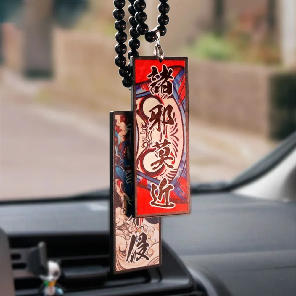 Hotsticker Japan Stijl Afweren Van Kwaden Auto Opknoping Ornament Zegen Amulet Auto Accessorie Achteruitkijkspiegel Hanger Kralen Acryl