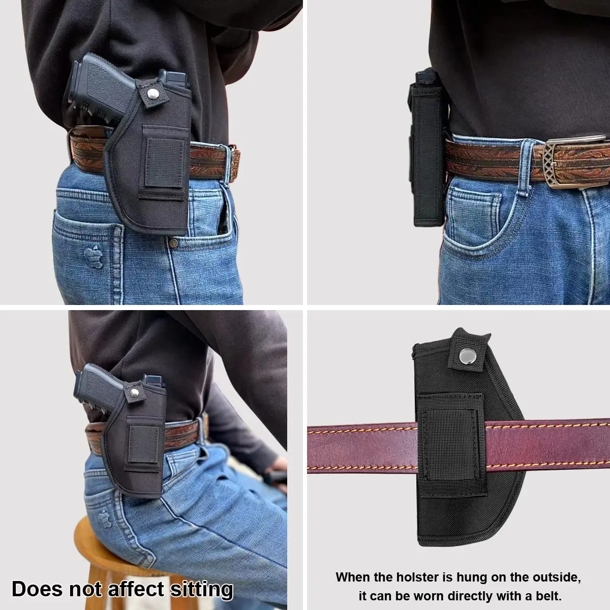 Gun Holster with Laser for 9/40/45 Pistols Fit: Glock 19, Taurus G3, Sig Sauer P226, Smith&Wesson M&P,Ruger, Springfield,Walther