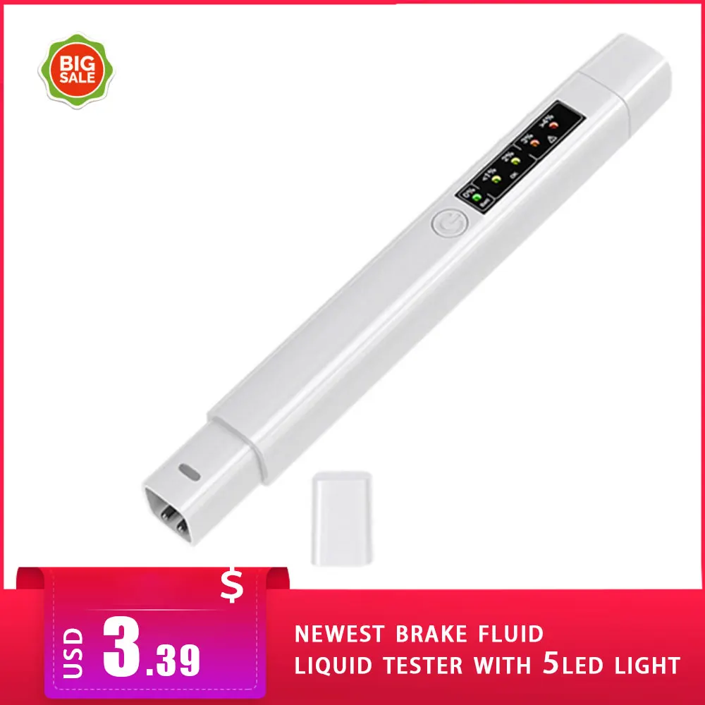 Newest Auto Diagnostic Tools Car oil Tester Brake Fluid Liquid Tester Pen 5 LED Universal Detector Vehicle Car Accessories