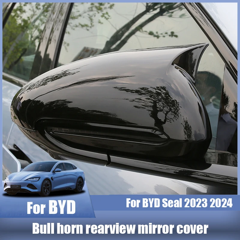 

For BYD Seal 2023 2024 Bull horn rearview mirror decoration protective cover exterior Suitable for left hand drive vehicles