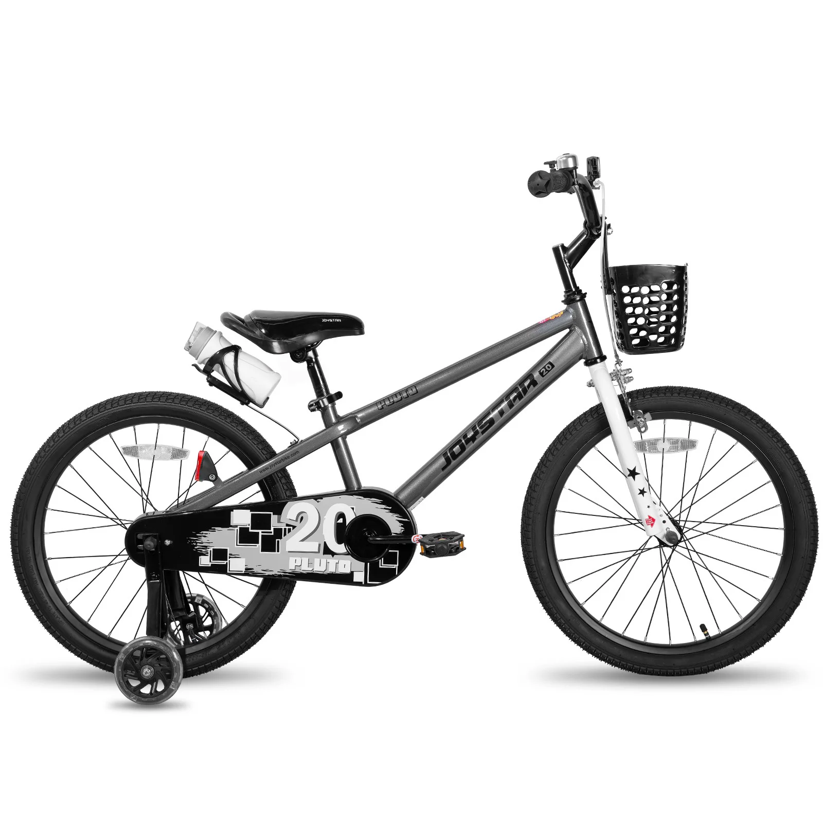 JOYSTAR 12 14 16 18 20 Inch Kinderfiets met Verlichte Steunwielen, Bidonhouder, Kinderfiets voor Jongens en Meisjes
